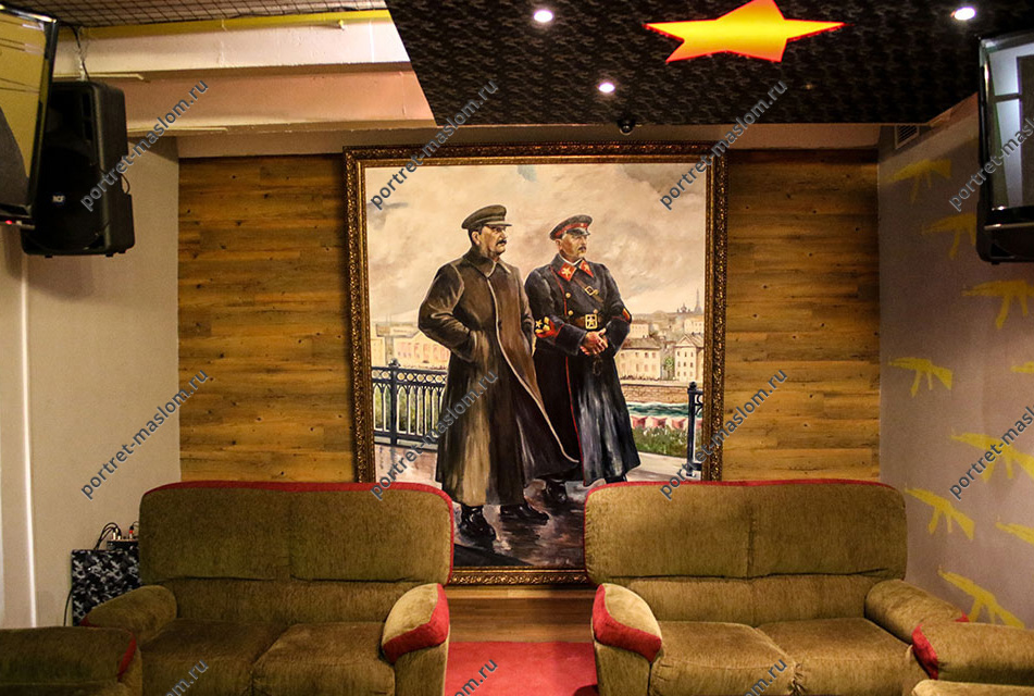 Копия картины Александра Герасимова «И.В. Сталин и К.Е. Ворошилов в Кремле»