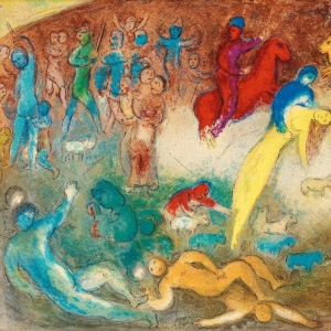 162. Марк Шагал – Хлою уносят метимнийцы. Из цикла Дафнис и Хлоя