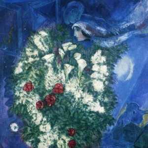 31. Марк Шагал – Букет с лилиями и летящие любовники