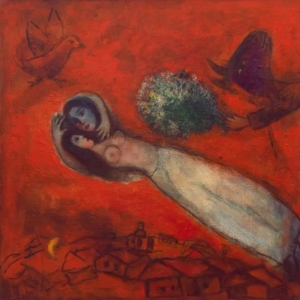 45. Марк Шагал – Влюбленные в красном небе