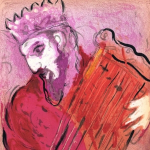 58. Марк Шагал – Давид, играющий на арфе. Серия иллюстраций к Библии