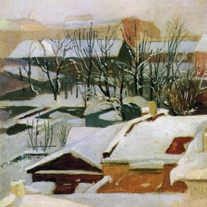54. Городские крыши зимой 1880-1890-е 22х22.5