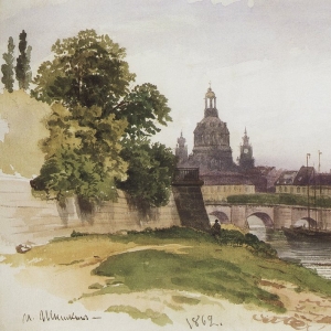 71. Дрезден. Мост Августа. 1862 16х24,7