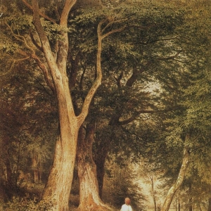 94. Женщина с мальчиком в лесу 1868.Бумага,перо,тушь,акварель,лак 43,8х31,6