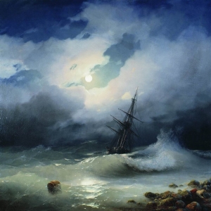 Бурное море ночью. 1853