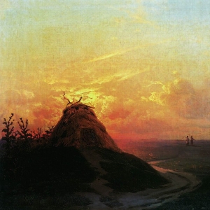 Сжатое поле. Закат. 1861
