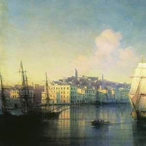 Вид приморского города. 1877