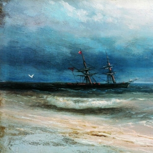 Море с кораблем. 1884