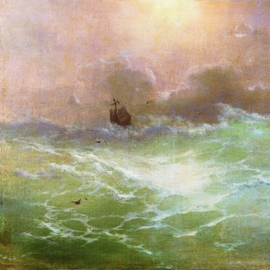 Корабль в бурю. 1896