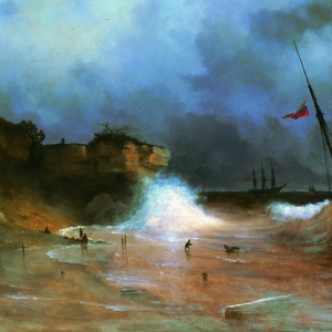 Конец бури на море. 1839