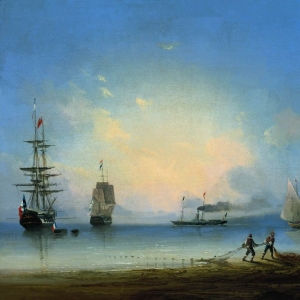 Русский и французские фрегаты. 1858
