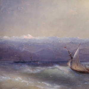 Море на фоне гор. 1880