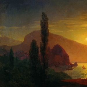 Ночь в Крыму. Вид на Аю-Даг.1850