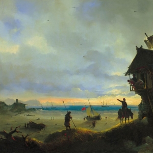 Ветряная мельница на берегу моря. 1837