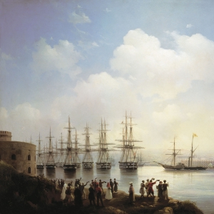 Русская эскадра на Севастопольском рейде. 1846