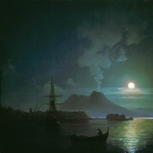 Неаполь в лунную ночь. Везувий. 1870-е