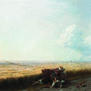 Во время жатвы на Украине. 1883