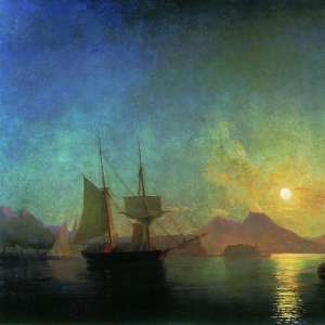 Вид на Везувий в лунную ночь. 1858