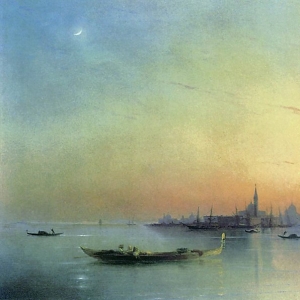 Вид Венеции с лагуны при закате. 1873