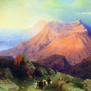 Аул Гуниб в Дагестане. Вид с восточной стороны. 1869