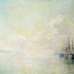 Эскадра Черноморского флота перед выходом на Севастопольский рейд. 1895