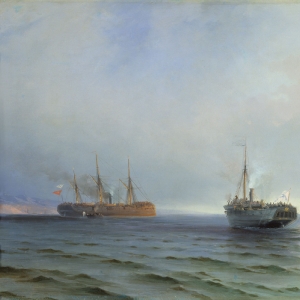 Захват пароходом Россия турецкого военного транспорта Мессина на Чёрном море 13 декабря 1877 года. 1877