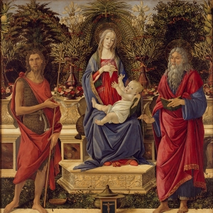 Мадонна Барди, слева- Иоанн Крест., справа- Иоанн Богосл. (1484)