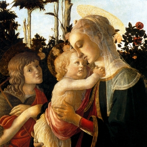 Мадонна с младенцем и юным Иоанном Крест. в розовом саду (1470-1475) 