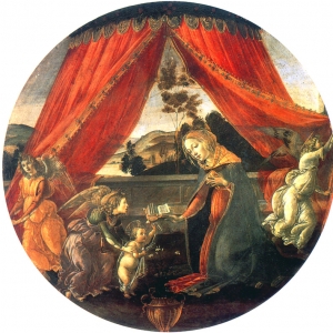 Мадонна с младенцем и тремя ангелами (Madonna del Padiglione) (ок.1493) 