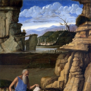 Джованни Беллини - Читающий святой Иероним в пейзаже