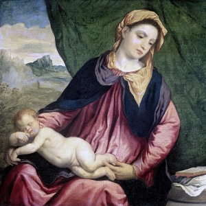 Бордоне Парис - Мадонна со спящим Младенцем, 1540-1560