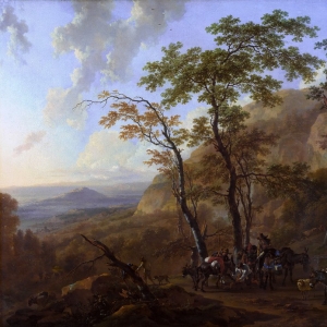 Николас Берхем - Горный пейзаж с караваном