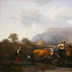 Николас Берхем - Итальянский пейзаж с путниками
