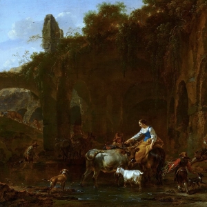 Николас Берхем - Пастухи у римских руин