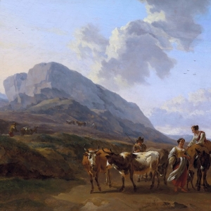 Николас Берхем - Горный пейзаж с пастухами