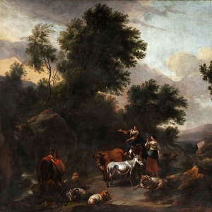 Николас Берхем - Итальянский пейзаж с пастухами 2