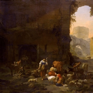 Николас Берхем - Пастухи со стадом среди руин