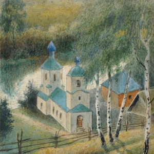 Бергольц Ричард - Пейзаж с церковью