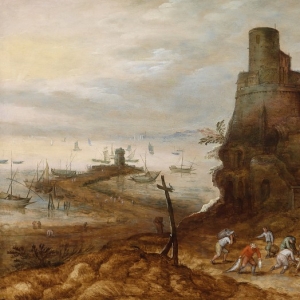 Ян Брейгель Младший - Прибрежный пейзаж с гробницей Сципионов