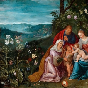 Ян Брейгель Младший - Святое Семейство со святой Елизаветой (совместно с Франсом III Франкеном)