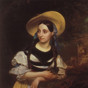 Портрет Фанни Персиани-Такинарди в роли Амины в опере Беллини Сомнамбула. 1834