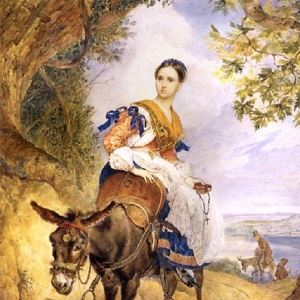 Ольга Ферзен на ослике. 1835