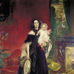 Портрет М.А.Бек с дочерью М.И.Бек. 1840