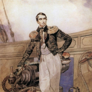 Портрет В.А.Корнилова на борту брига Фемистокл. 1835