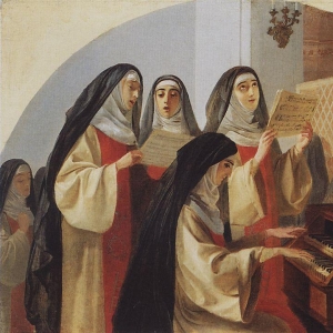 Монахини монастыря Святого Сердца в Риме, поющие у органа. 1849