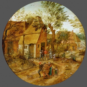 Деревенская улочка с крестьянами (ок.1600)