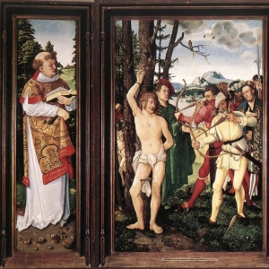 Бальдунг Ганс (Грин) - Алтарный образ - Святой Себастьян (триптих)