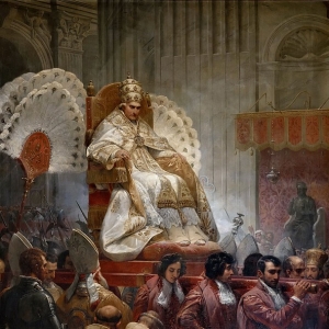 Эмиль-Жан-Орас Верне - Торжественный вынос Римского Папы Пия VIII в Собор святого Петра в 1829 году