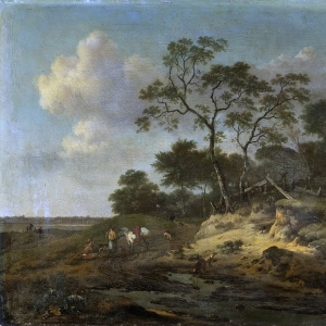 Ян Вейнантс - Охотники, отдыхающие в дюнах, 1655-1684