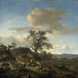 Ян Вейнантс - Охотник и другие фигуры на фоне пейзажа, 1660-1670